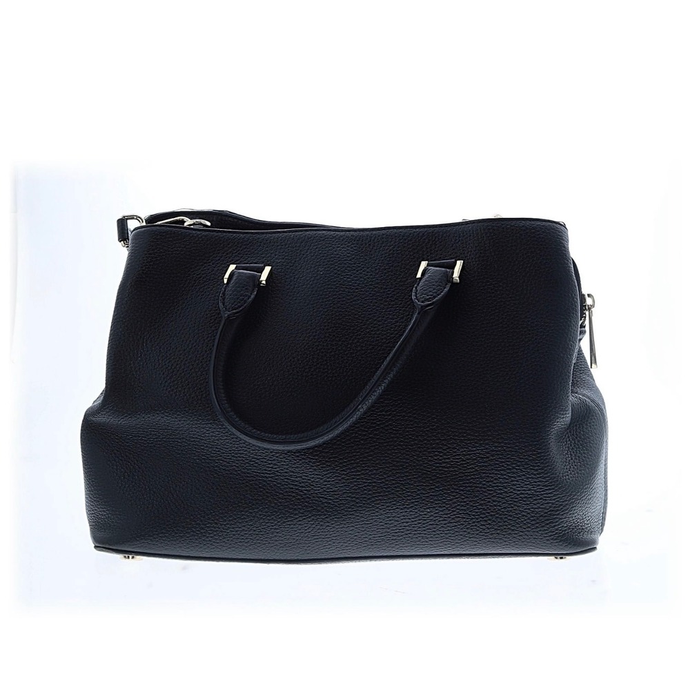 Michael Kors Black Pebbled Leather Mercer Satchel Gold Hardware Crossbody Bag - Picture 3 of 3